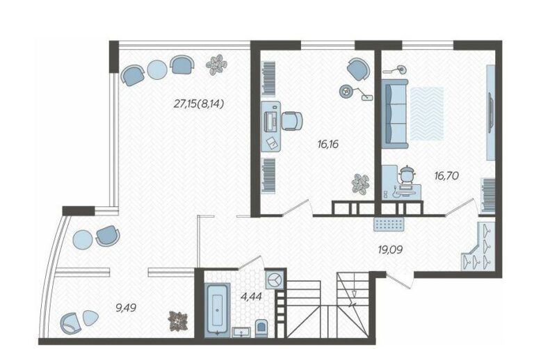 3+ комнатная, 145 м²
