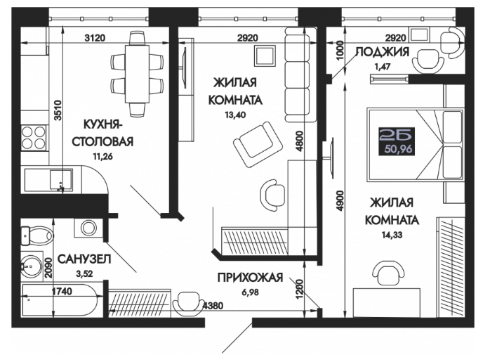 foto-2-k-kvartira-51-m2-9-9-et-zhk-vershiny