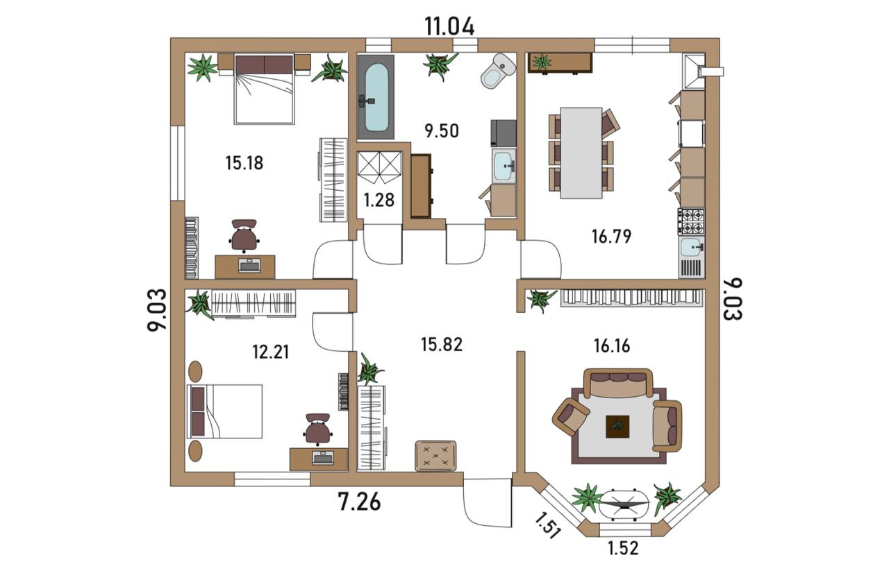 Дом, 167 м2. КП Северская.