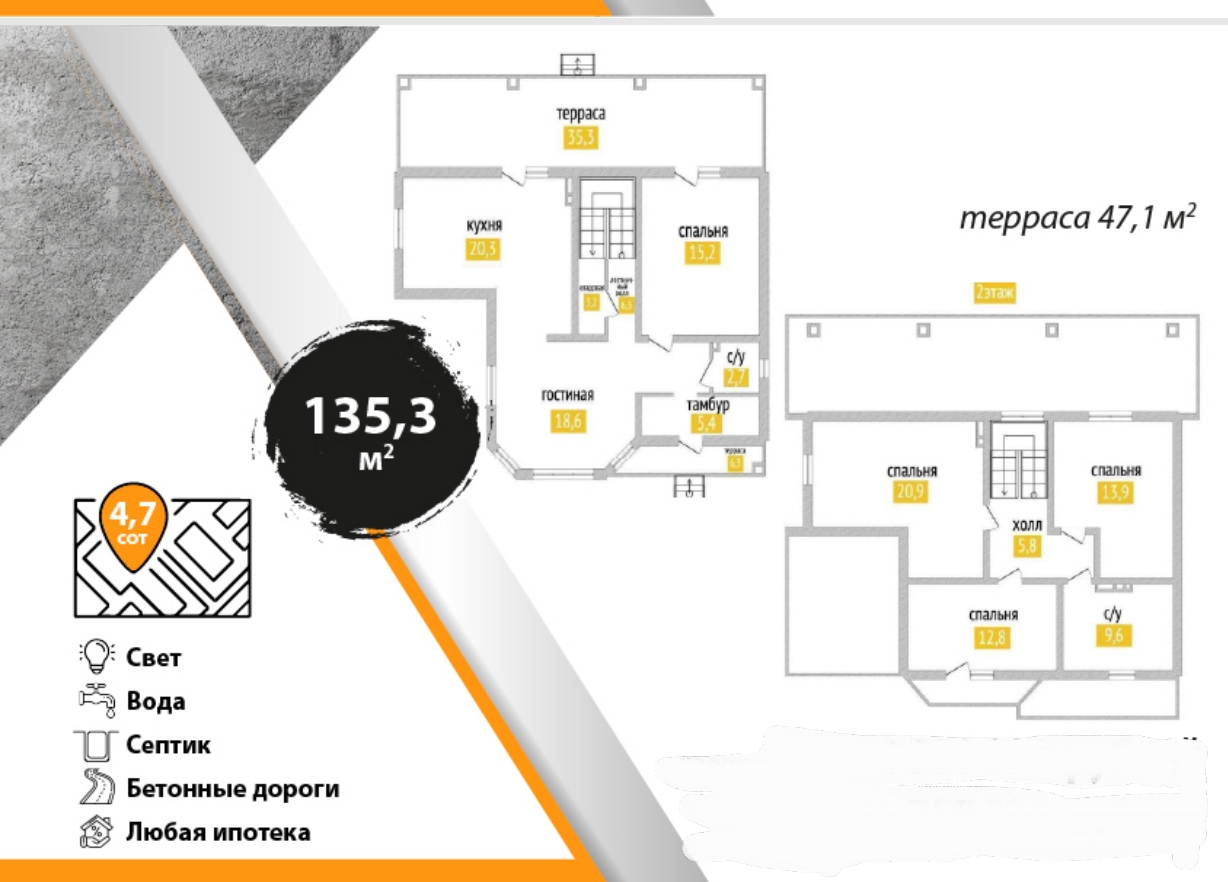 Дом, 135 м2. КП Новый.