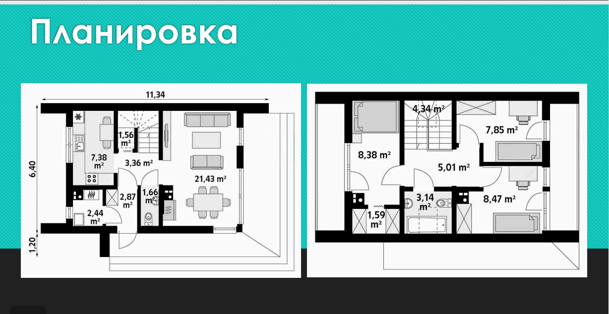 Коттедж Палаццо, 80 м2. КП Шато дель Маре.