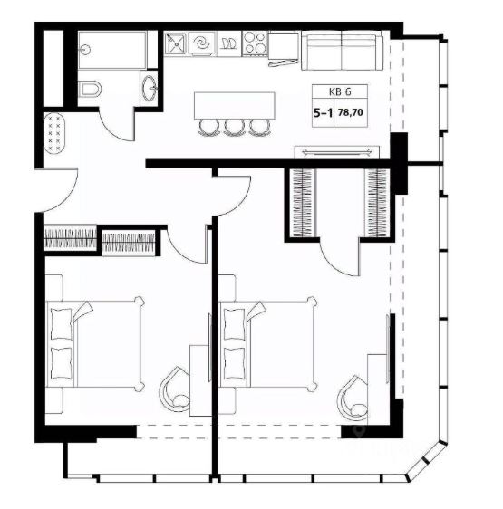 3 комнатная квартира 78 м2 16/19 эт ЖК АКСИС ЦЕНТР Краснодар