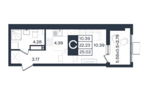 студия 25 м² 5/9  ЖК Сюжеты Краснодар
